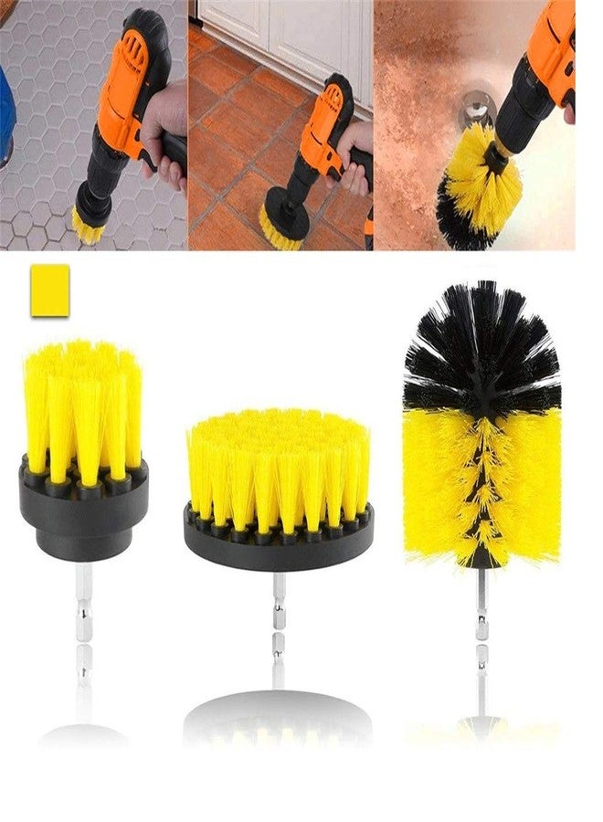 HOME CUBE 3 Pc Drill Brush Set for Bathroom Surfaces Tub, Shower,Kitchen, Tile and All Purpose Power Scrubber Cleaning Kit (Cordless Drill NOT included) (Random Color) - Image 4